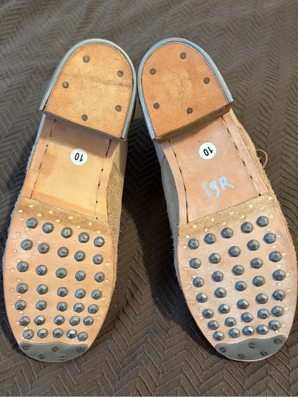 WWII German Style M37 M43 Hobnail Low Boots Leather Reenactment Shoes Size 10